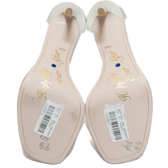 Jessica Simpson Bride Happily Ever After Ostey White Heels Size 8.5 - Picture 10 of 15